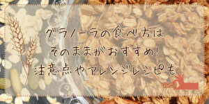 グラノーラの食べ方はそのままがおすすめ!注意点やアレンジレシピも