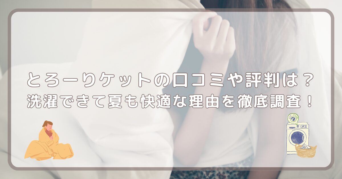 とろーりケットの口コミや評判は?洗濯できて夏も快適な理由を徹底調査!